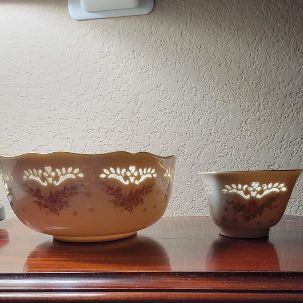 Lenox Pink Roses 2-Bowl Set.